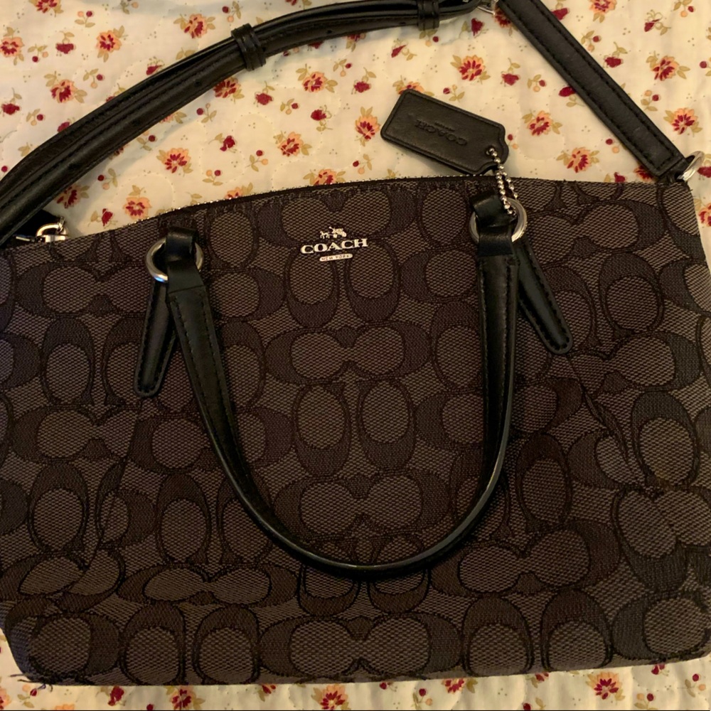 Small Coach Canvas Crossbody- Black